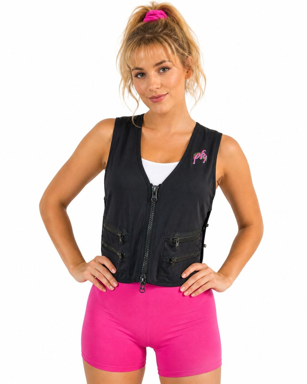 Vintage 90s PFG Weighted Vest Womens Small Black Pink 2.5 lb